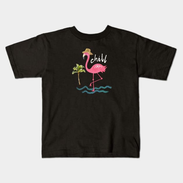 Cool flamingo Kids T-Shirt by tfinn